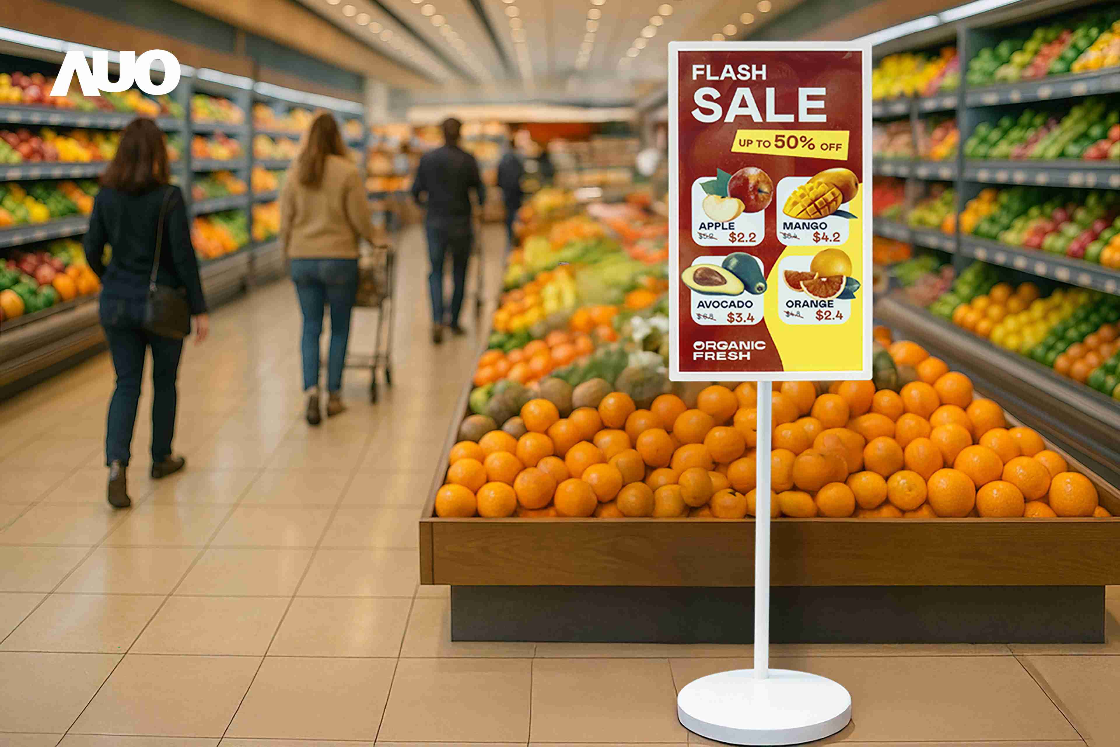 达擎首亮相低功耗、、、、全彩的〝aecoPost电子纸解决方案〞，，仅在更新画面时需要微量的电力驱动，，无需布建电线的便捷设计，，，使其可灵活应用、、、随意置放，，，并可透过云端或行动装置app，，，，轻松管理及排程广告内容，，，晋升店头营销利器。。。。